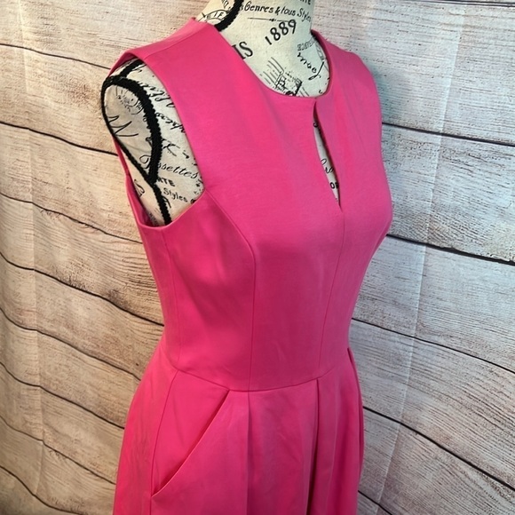 Trina Turk Sunnie Dress Keyhole Opening Sleeveless Pink Swizzle Size 2 Lace Slip - Picture 4 of 10